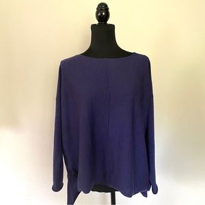 Eileen Fisher purple/plum lightweight merino wool sweater. Medium.